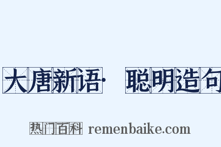 大唐新语·聪明造句是什么意思的图片
